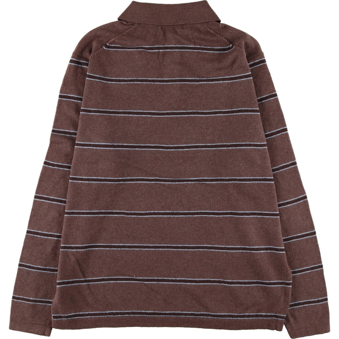 MERONA Border Pattern Polo Knit Sweater Men's Size L /eaa463448