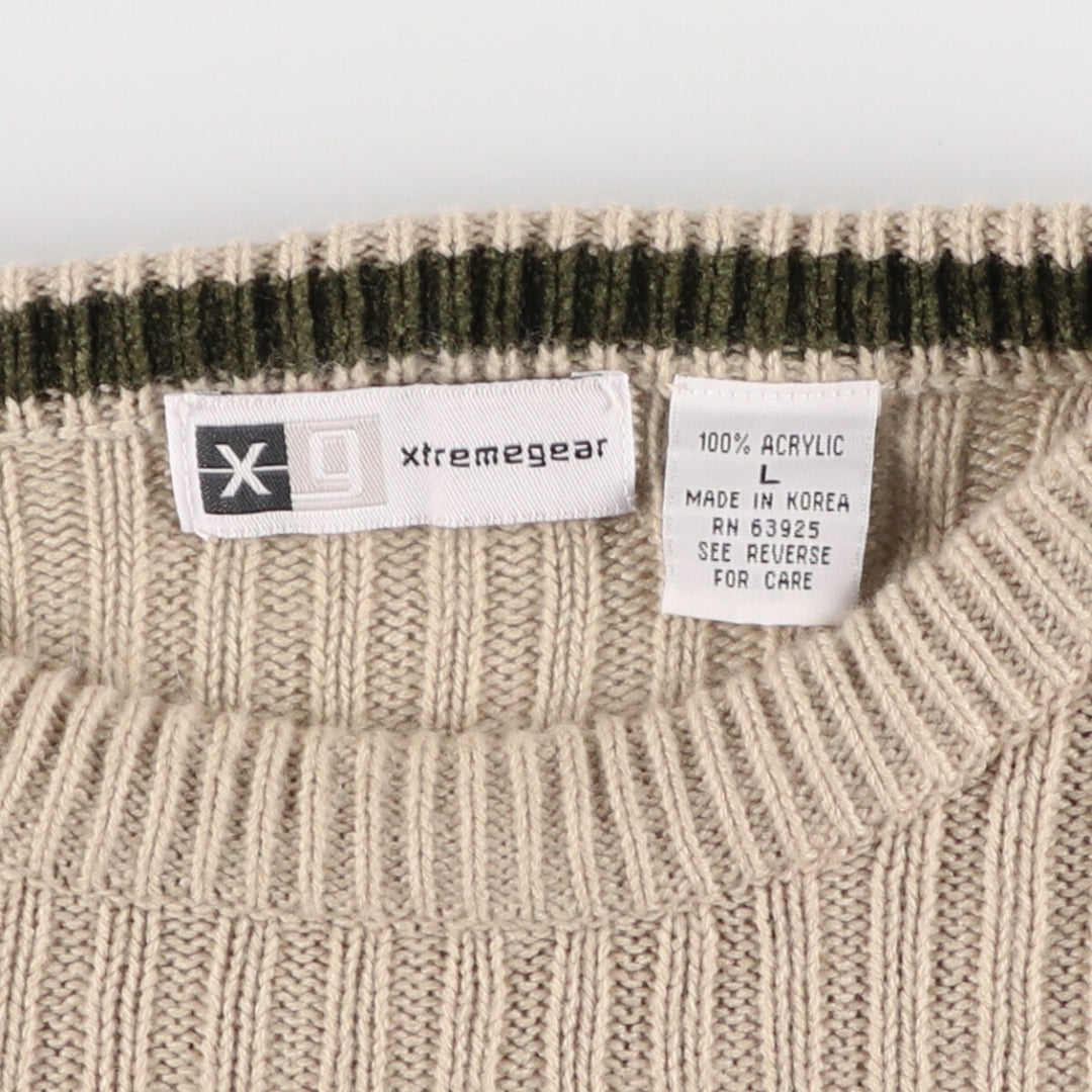 XTREMEGEAR Acrylic Knit Sweater, Men's Size L acrylic Beige type Vintage Second Hand
