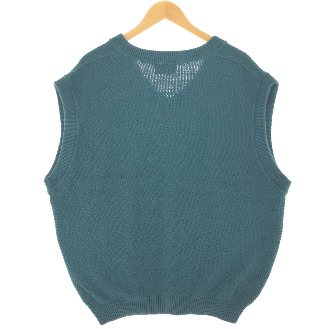 VCC V-neck cotton knit vest made in USA, equivalent to men's XL /eaa463508