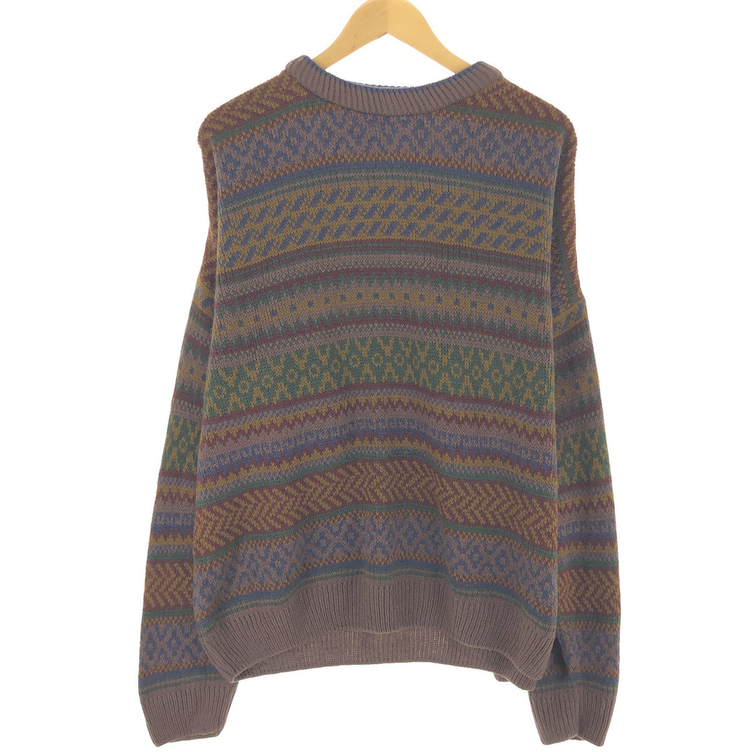 All-over print acrylic knit sweater, men's size XXL acrylic multicolor Vintage Second Hand