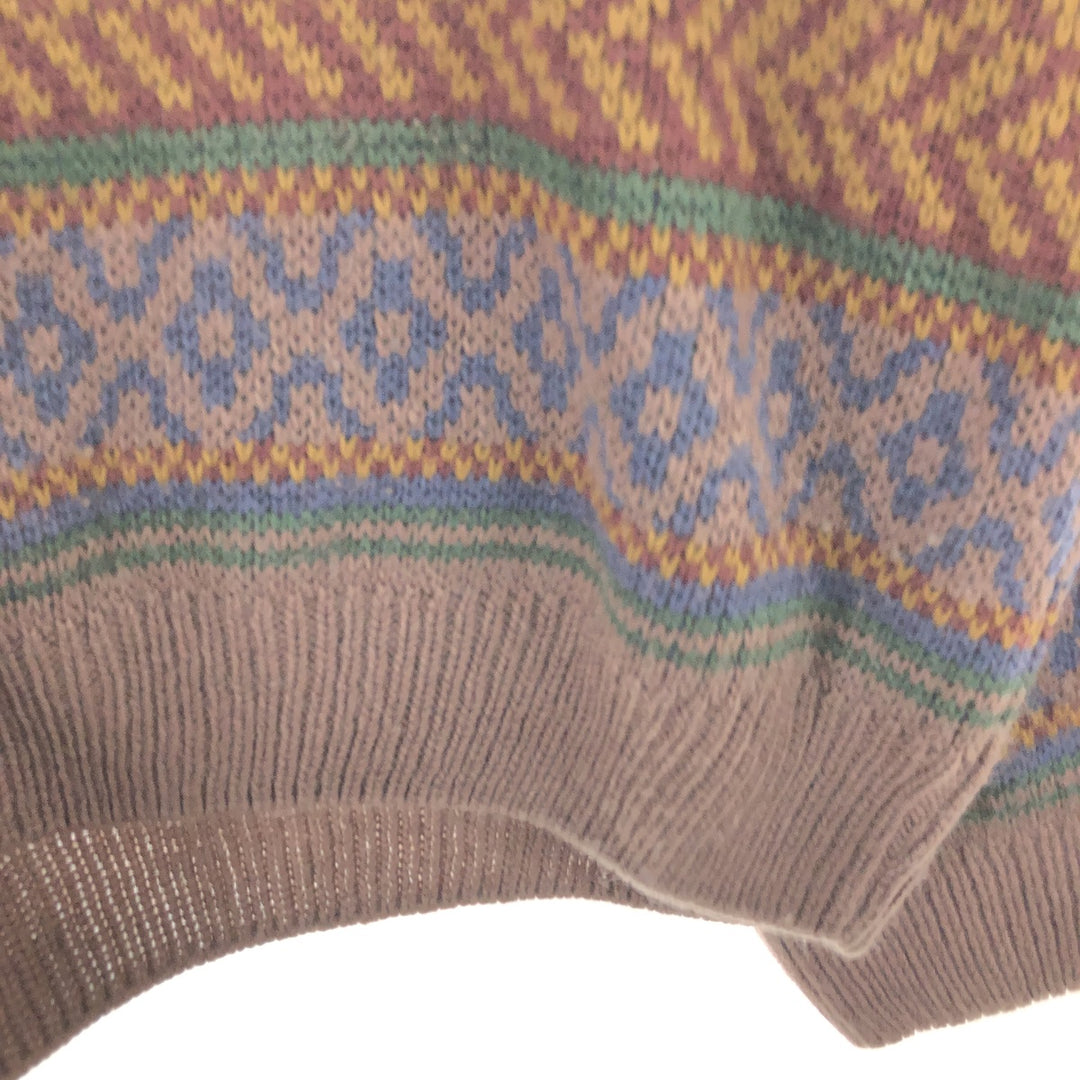 All-over print acrylic knit sweater, men's size XXL acrylic multicolor Vintage Second Hand