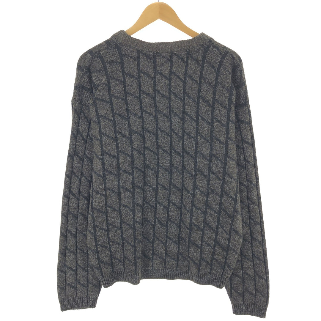 GRENADIER All-Over Print Acrylic Knit Sweater, Made in Canada, Men's Size L acrylic brown type Vintage Second Hand