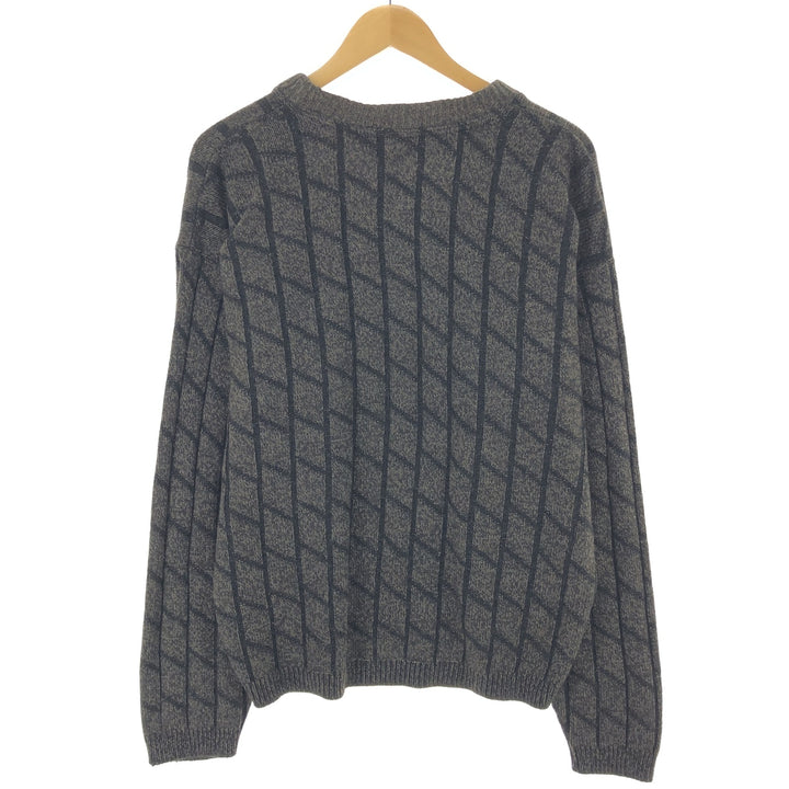 GRENADIER All-Over Print Acrylic Knit Sweater, Made in Canada, Men's Size L acrylic brown type Vintage Second Hand