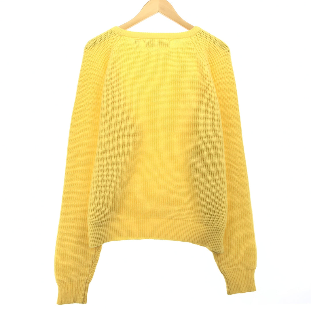 IRONWOOD TRADING COMPANY Ribbed Acrylic Knit Sweater, Men's Size XL acrylic yellow type Vintage Second Hand
