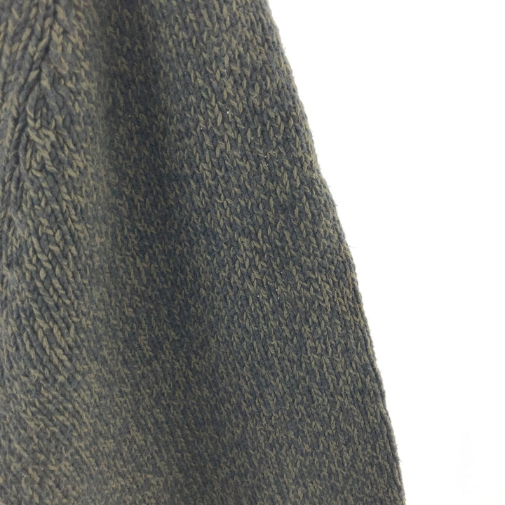 LLBean Cotton Knit Half-Button Sweater, Men's Size L cotton Khaki type Vintage Second Hand