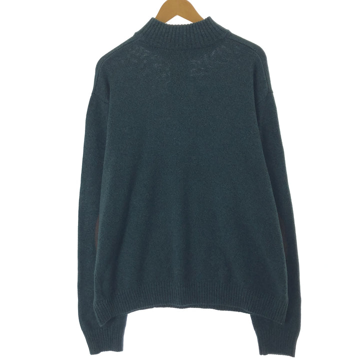 CHAPS High Neck Cotton Knit Half Button Sweater, Men's Size XXL cotton green type Vintage Second Hand