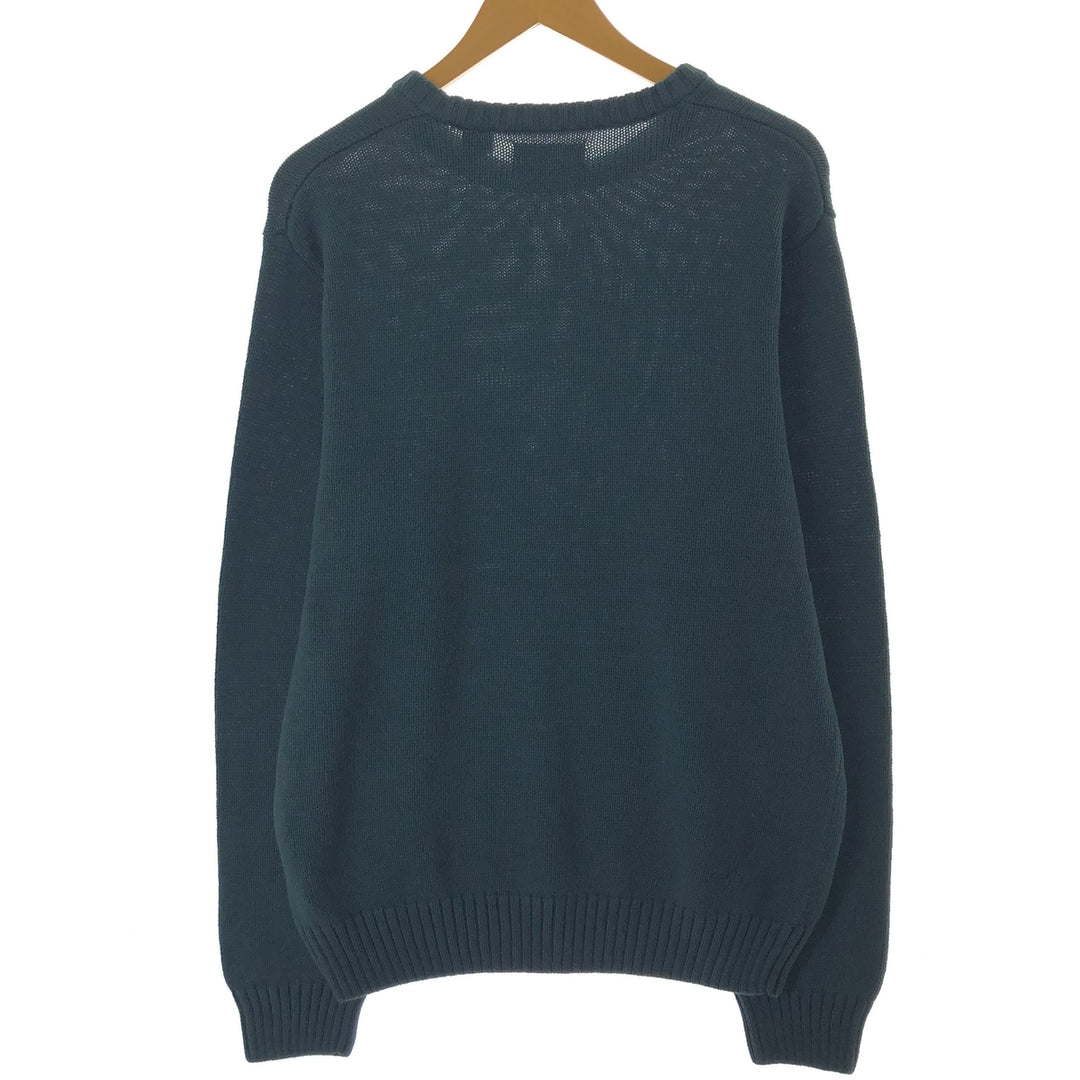 Chaps Cotton Knit Sweater, Men's Size L cotton green type Vintage Second Hand