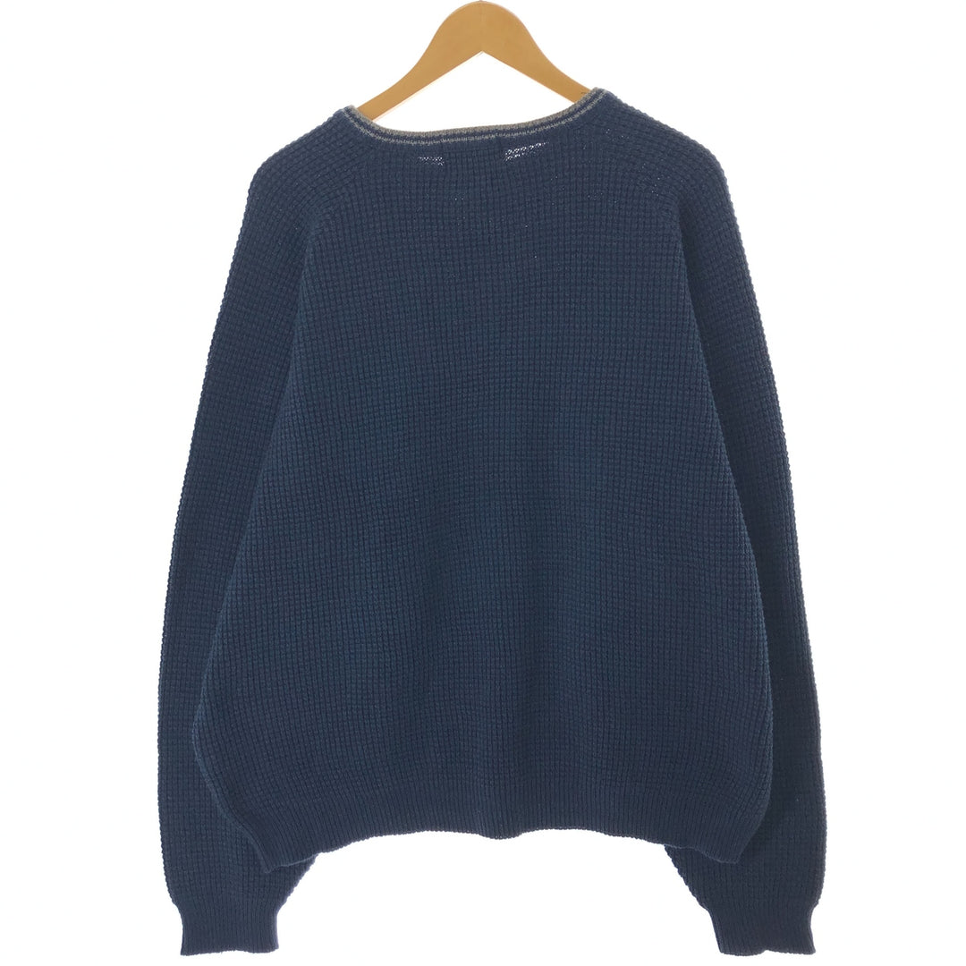 Eddie Bauer Cotton Knit Sweater Made in USA Men's XL cotton navy blue type Vintage Second Hand