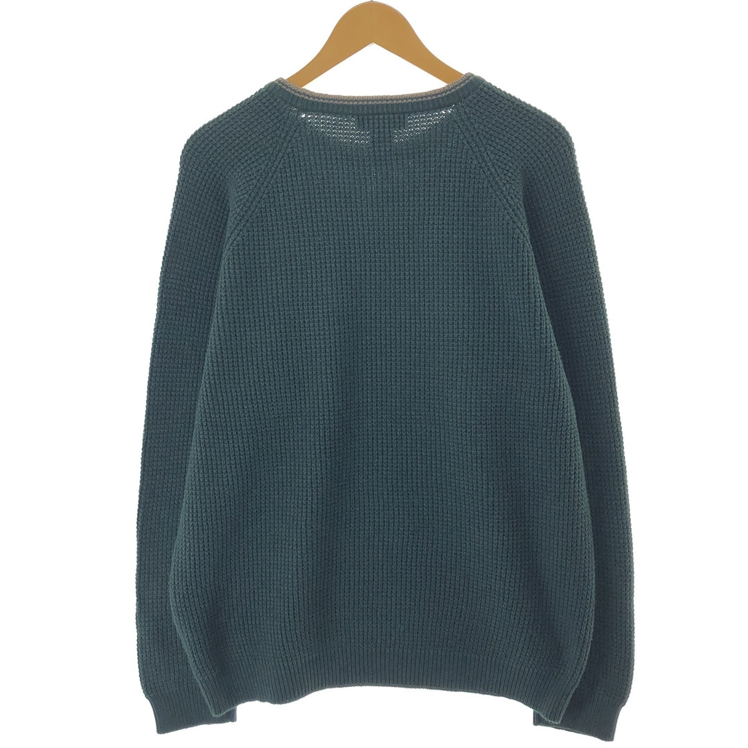 Eddie Bauer Cotton Knit Sweater, Made in England, Men's Size L cotton green type Vintage Second Hand