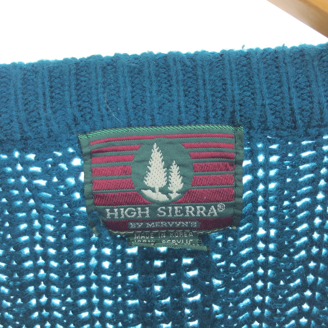 HIGH SIERRA Cable Knit Acrylic Knit Sweater, Men's Size Medium acrylic green type Vintage Second Hand