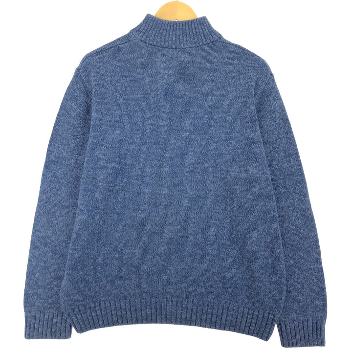 CHAPS Men's Vintage Cotton Knit Half-Button Sweater, Size L cotton blue type Vintage Second Hand