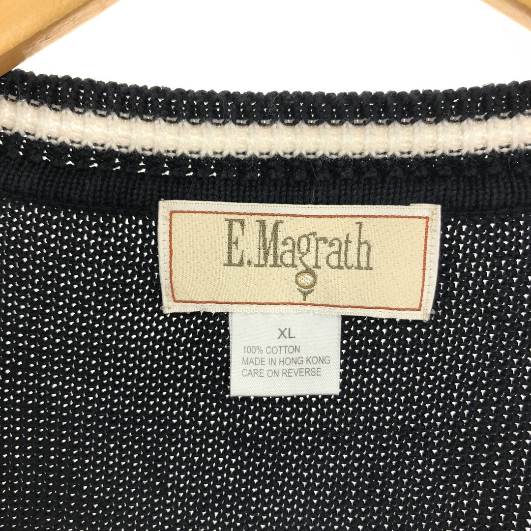 E.MAGRATH V-neck cotton knit vest, men's XL size /eaa463664