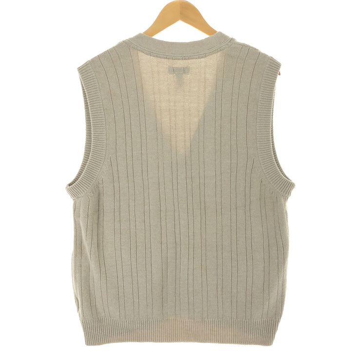 ST. JOHN'S BAY Cable knit front open cotton knit vest Men's L size /eaa463671