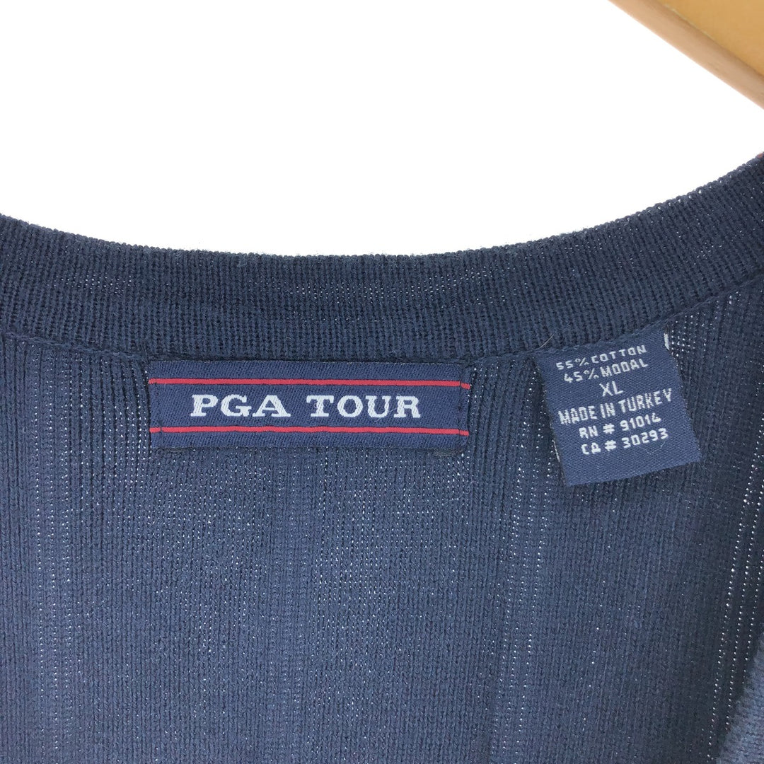 PGA TOUR Front Opening Cotton Knit Vest Men's XL Size /eaa463692