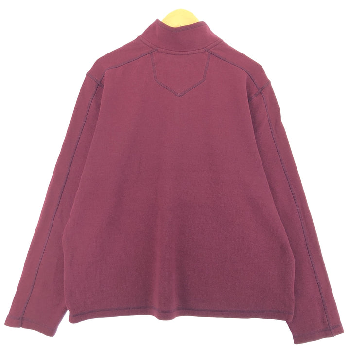 Eddie Bauer Cotton Knit Half Zip Sweater, Men's XL cotton burgundy type Vintage Second Hand