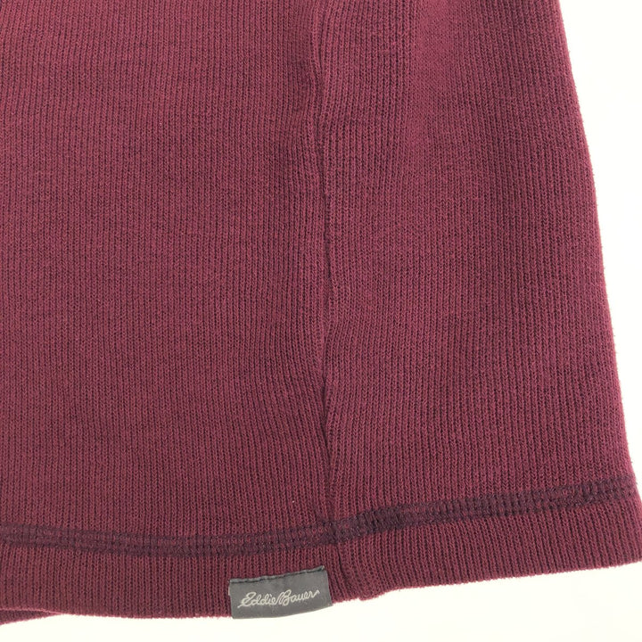 Eddie Bauer Cotton Knit Half Zip Sweater, Men's XL cotton burgundy type Vintage Second Hand