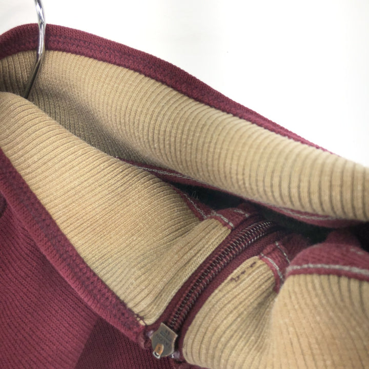Eddie Bauer Cotton Knit Half Zip Sweater, Men's XL cotton burgundy type Vintage Second Hand