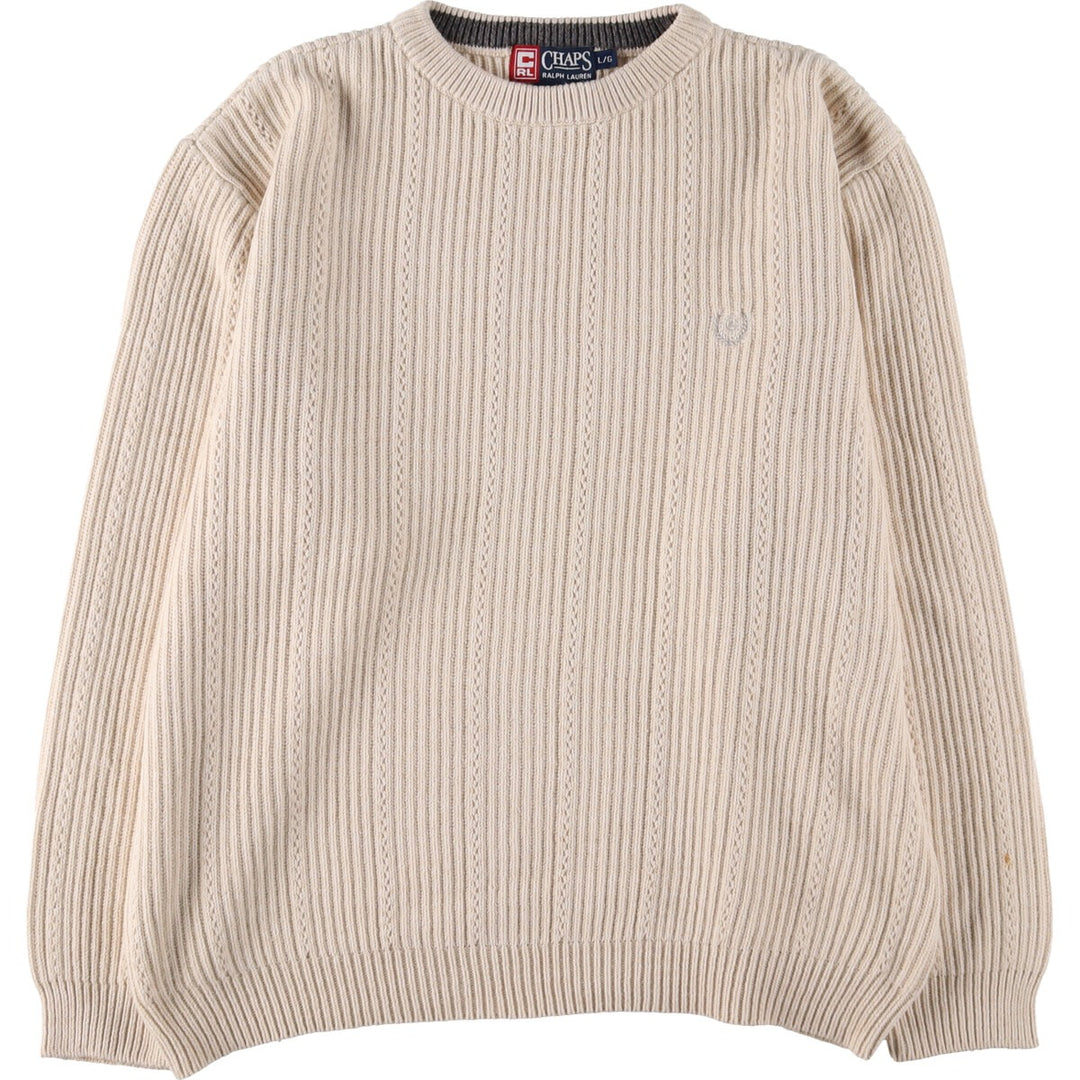 90'S Ralph Lauren CHAPS cotton knit sweater, men's size L, vintage / eaa463786