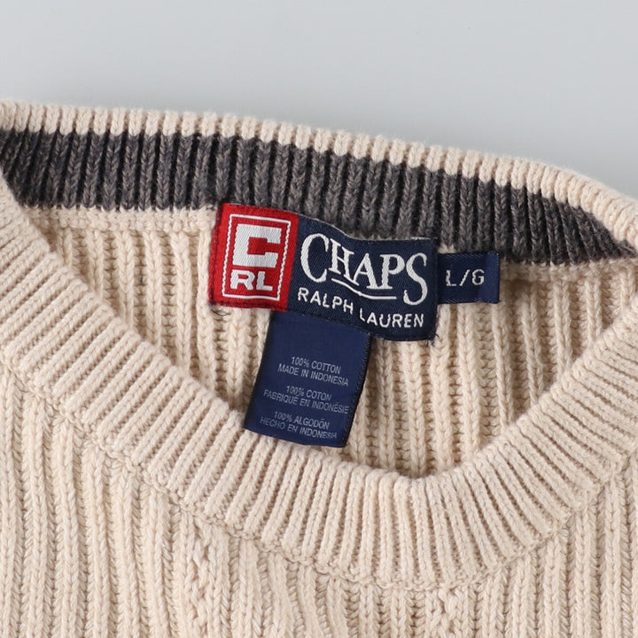 90'S Ralph Lauren CHAPS cotton knit sweater, men's size L, vintage / eaa463786