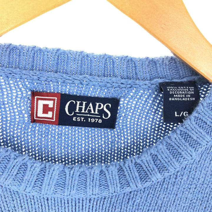 90'S Ralph Lauren CHAPS cotton knit sweater, men's size L, vintage / eaa463791