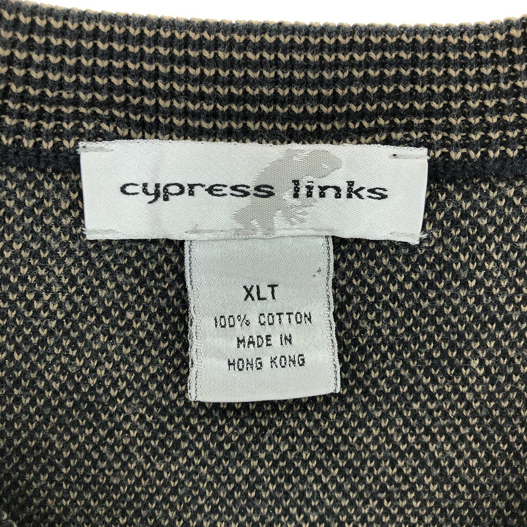 CYPRESS LINKS V-neck cotton knit vest, men's XL size /eaa463804