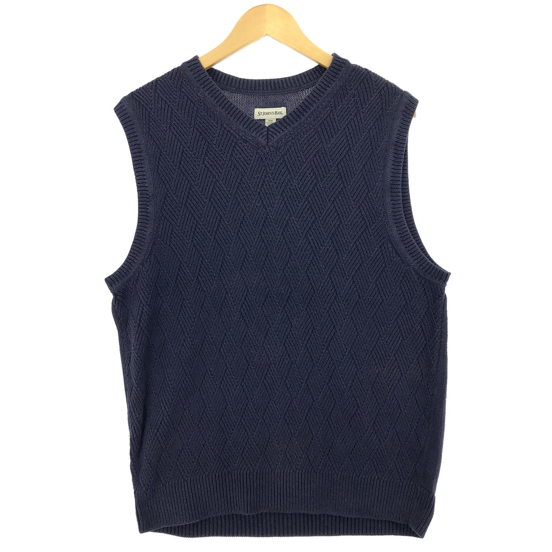 ST JOHN'S BAY V-neck cotton knit vest, men's size S /eaa463808