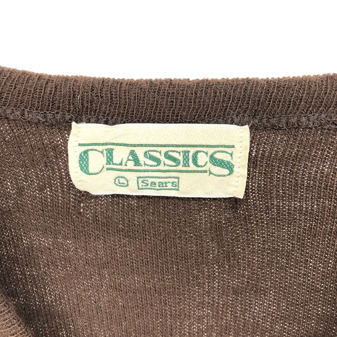 Sears CLASSICS V-neck acrylic knit vest made in USA, men's size L /eaa463811