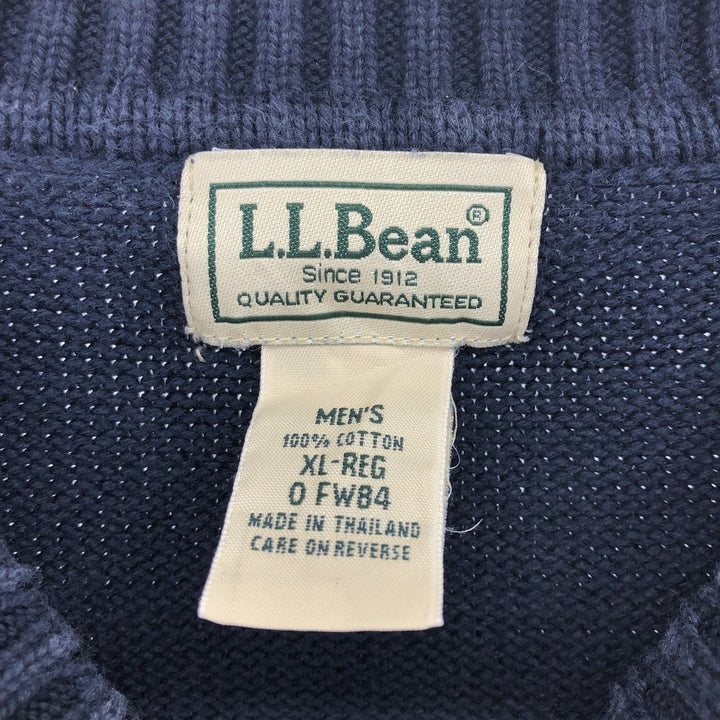 Vintage LLBean cotton knit sweater from the 2000s, size XL, for men cotton navy blue type Vintage Second Hand