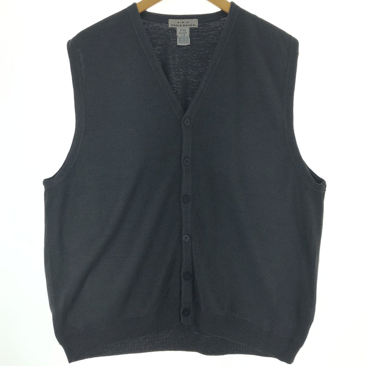 Eddie Bauer AKA front open cotton knit vest, men's size L / eaa463817