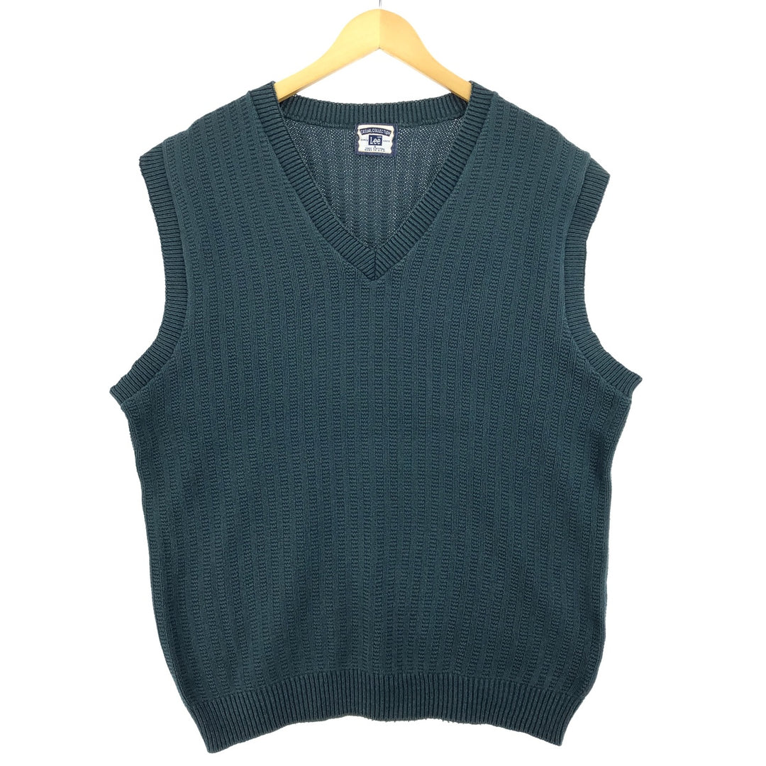 90'S Lee V-neck cotton knit vest made in USA, men's size S, vintage /eaa463836