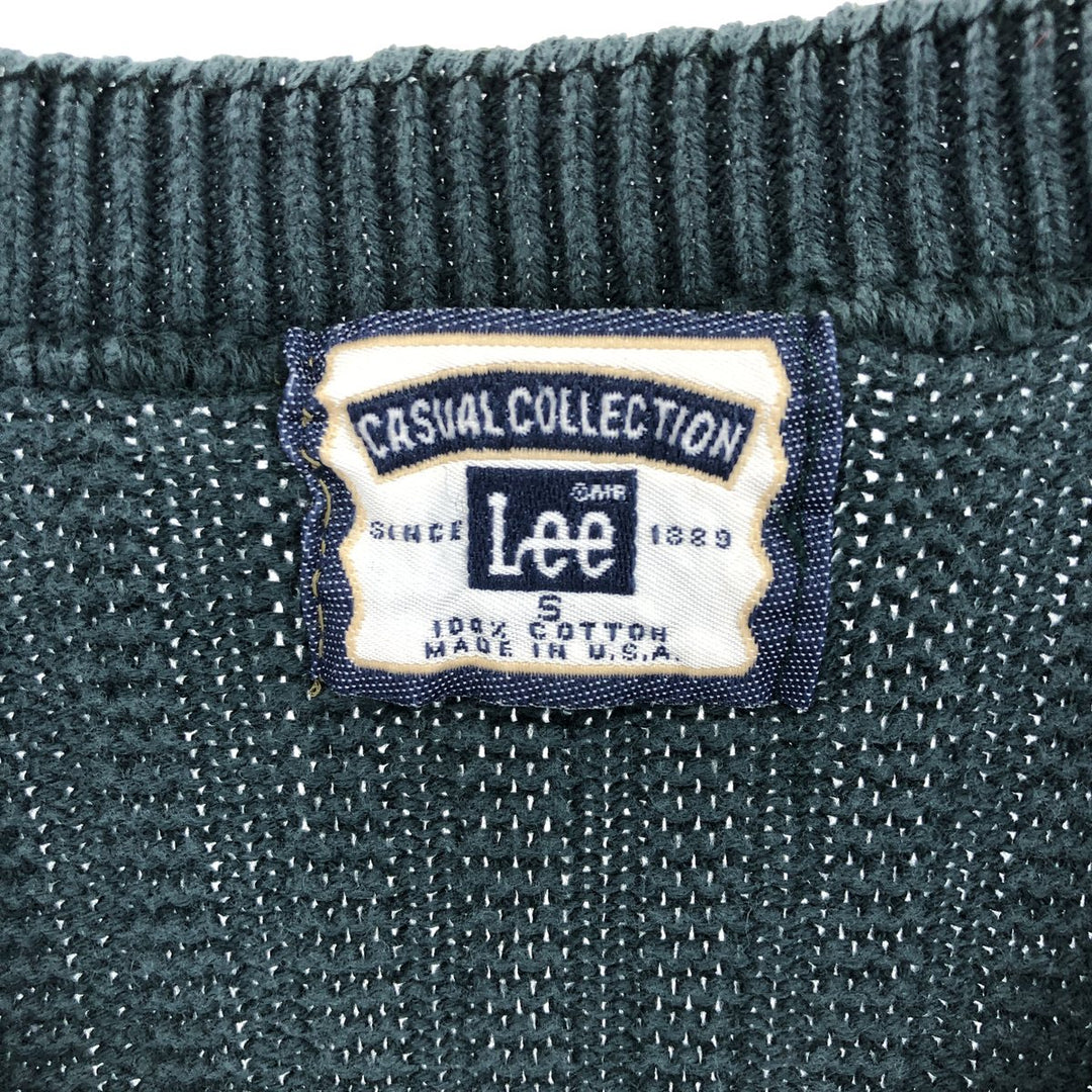 90'S Lee V-neck cotton knit vest made in USA, men's size S, vintage /eaa463836