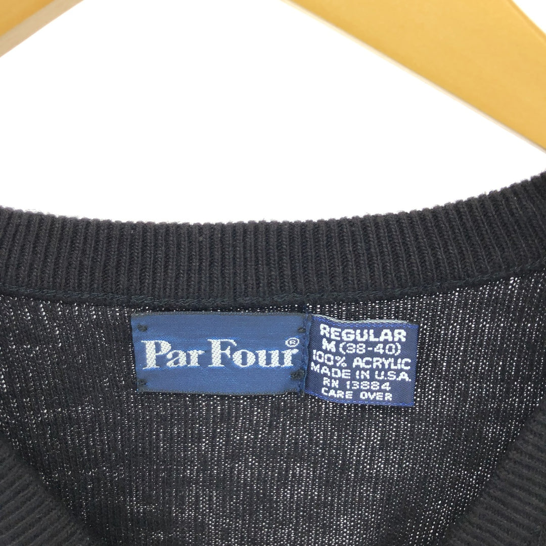 ParFour V-neck acrylic knit vest, made in USA, men's size M /eaa463847