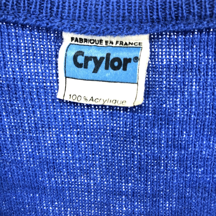 Crylor V-neck acrylic knit vest, made in France, men's size S /eaa463852