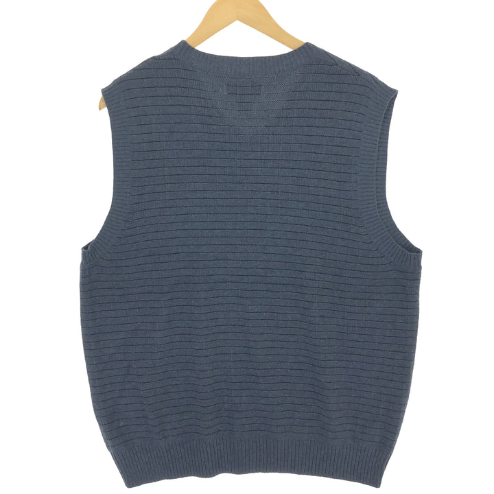 GREAT NORTH WEST V-neck cotton knit vest made in the UK, men's XL size /eaa463856