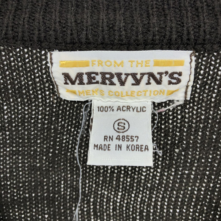 MERVYN'S Cable Knit V-Neck Acrylic Knit Vest, Men's Size S /eaa463858