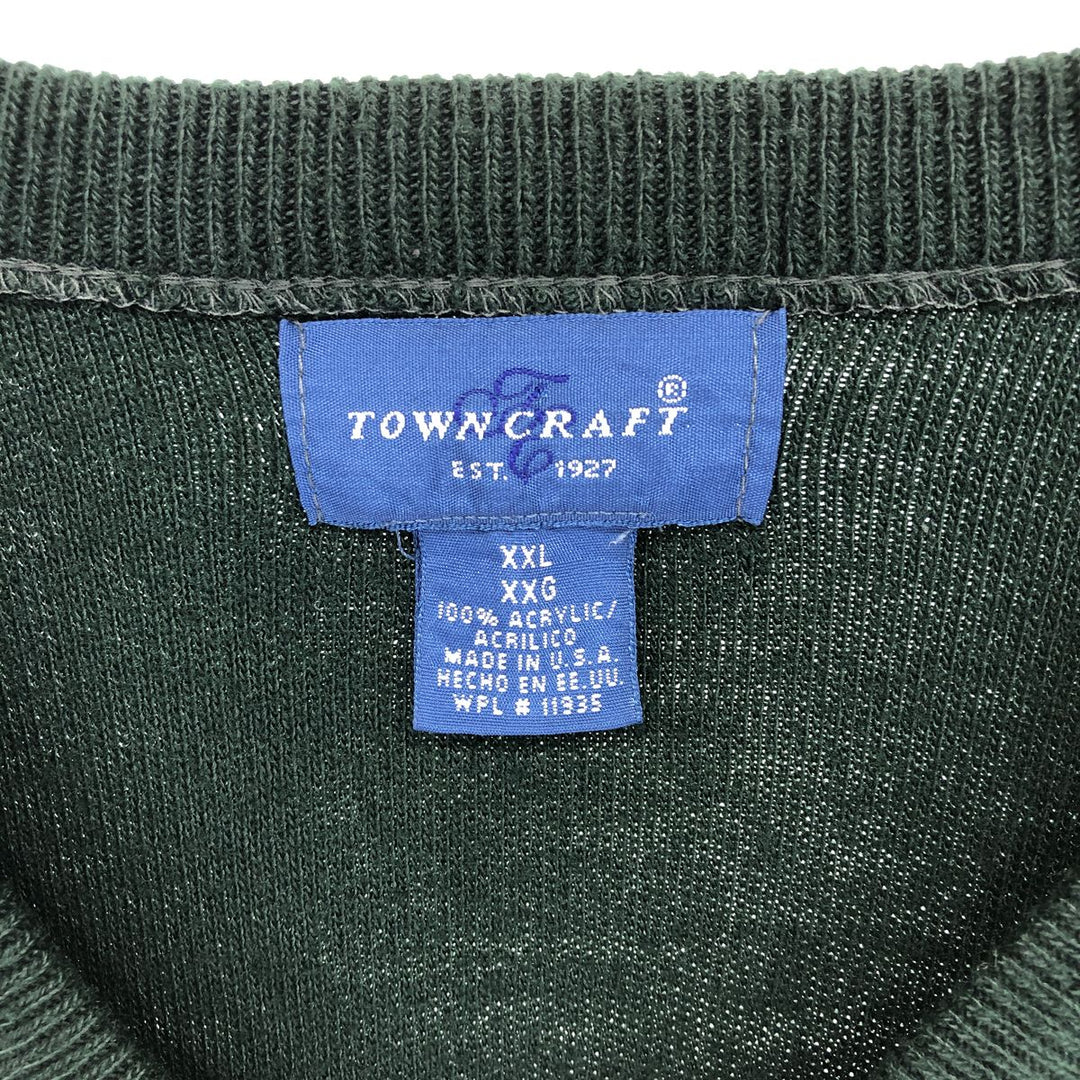 TOWN CRAFT V-neck acrylic knit vest made in USA, men's XXL equivalent /eaa463864