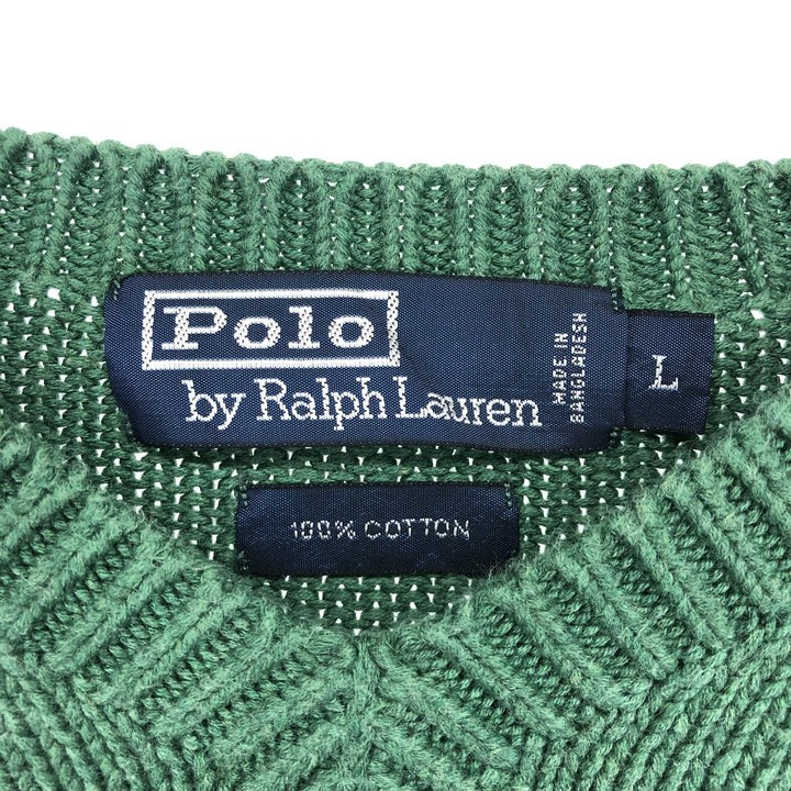 Ralph Lauren POLO by Ralph Lauren V-neck cotton knit sweater, men's size L / eaa463902