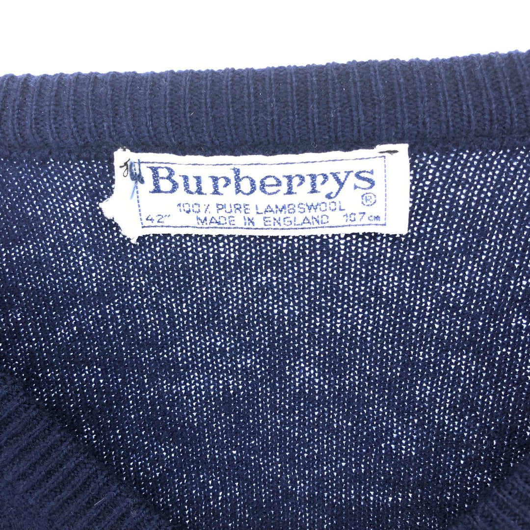 Burberry's V-neck wool knit sweater, made in the UK, men's size L / eaa463936