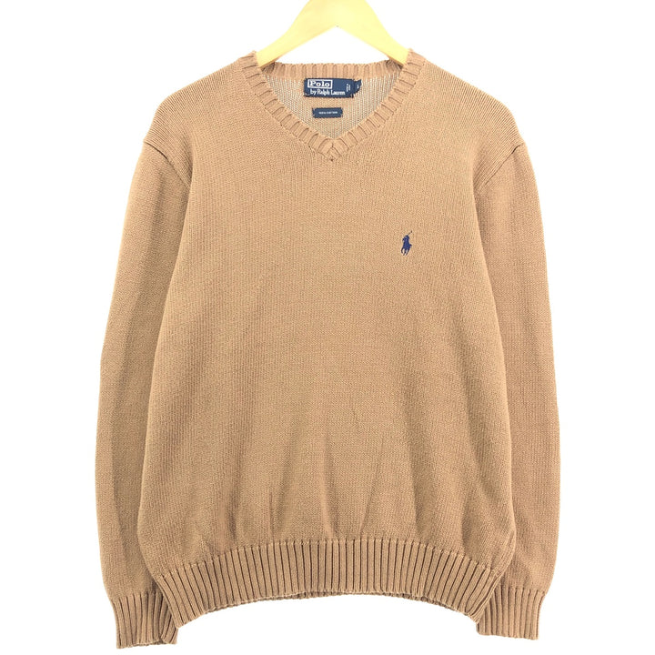 Ralph Lauren V-neck cotton knit sweater, men's size L / eaa463939