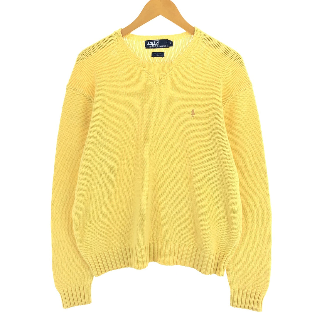 Ralph Lauren POLO by Ralph Lauren Ribbed Linen x Cotton Knit Sweater Men's L size / eaa463959