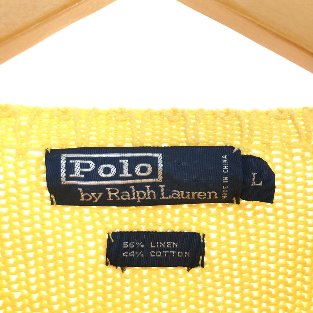 Ralph Lauren POLO by Ralph Lauren Ribbed Linen x Cotton Knit Sweater Men's L size / eaa463959