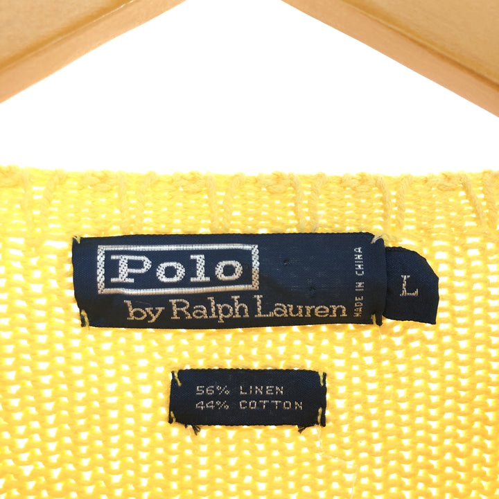 Ralph Lauren POLO by Ralph Lauren Ribbed Linen x Cotton Knit Sweater Men's L size / eaa463959