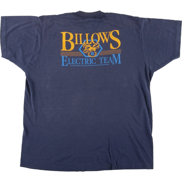 90'S Screen Stars Billows Electric Team Back Print Advertising T-Shirt Made in USA Men's Medium Vintage /eaa464112