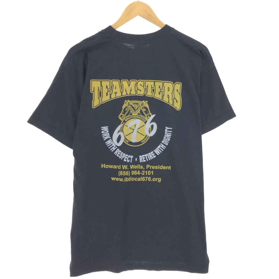 00'S TEAMSTERS Labor Union Back Print Advertising T-Shirt Made in USA Men's XL /eaa464166