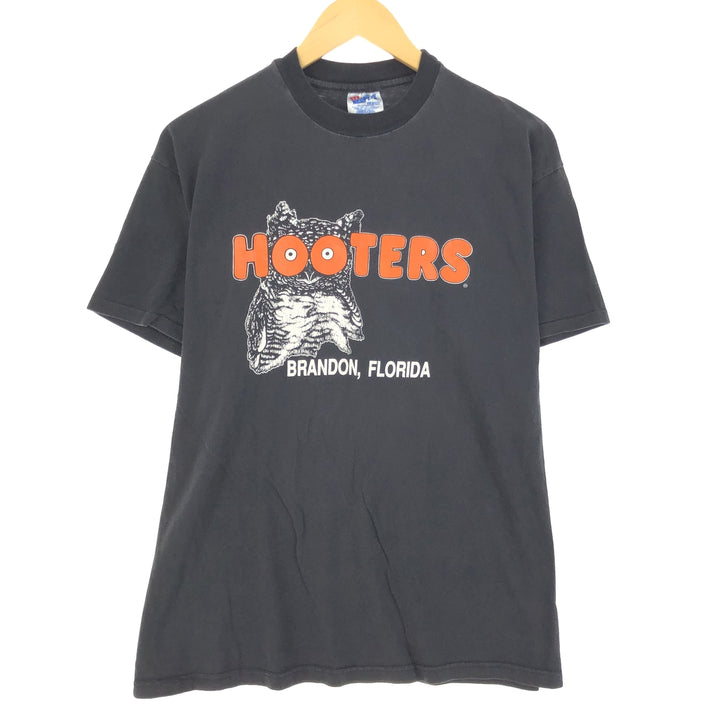 90'S Hanes HOOTERS Advertising T-shirt Men's L Vintage /eaa464171