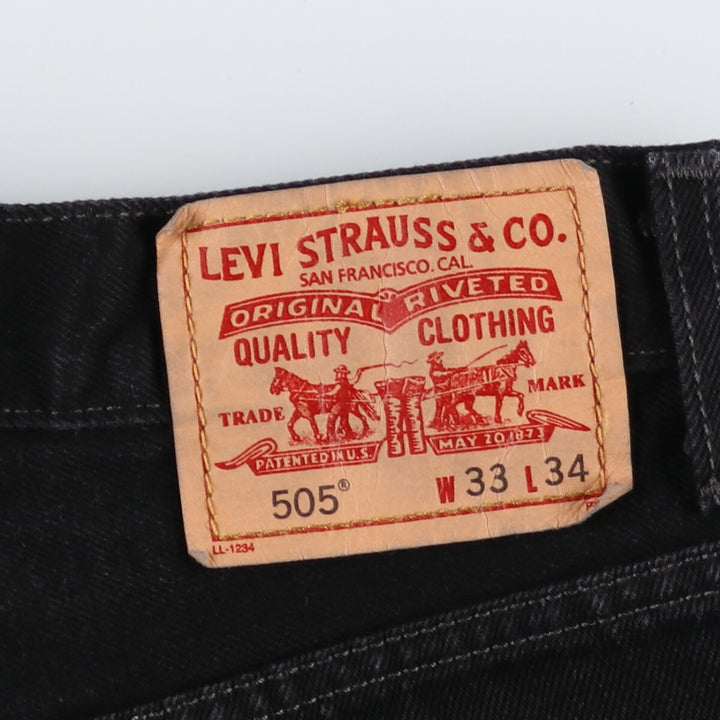 Levi's 505 REGULAR FIT black denim tapered denim pants men's w34 / eaa464173