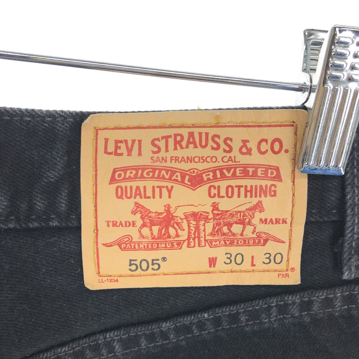 Levi's 505 REGULAR FIT black denim tapered denim pants men's w30 /eaa464180