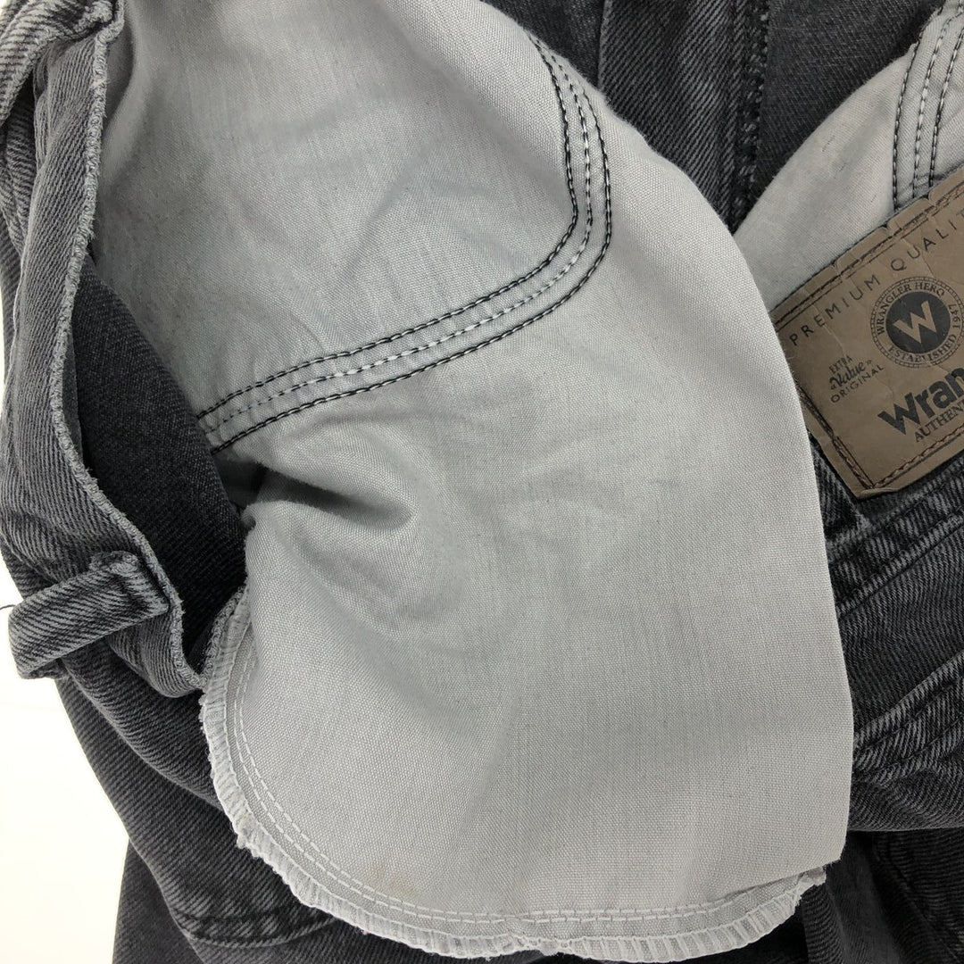 Wrangler RELAXED FIT Black Denim Straight Denim Pants Men's w36 cotton black type Vintage Second Hand