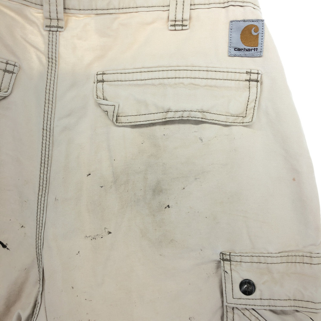Carhartt Relaxed Fit Cargo Shorts, Men's, W32 cotton Beige type Vintage Second Hand