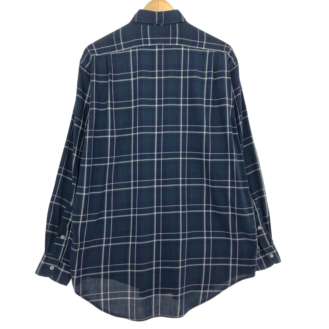 Ralph Lauren POLO by Ralph Lauren MARLOWE Wide Collar Long Sleeve Cotton Check Shirt Men's M /eaa464310